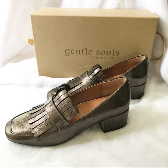 Bronze Tassel Leather Loafer Gentle Souls Size 8 - Picture 3 of 7